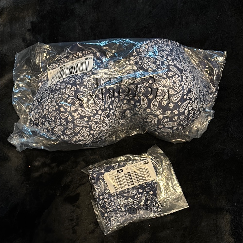 Victoria's Secret Blue Paisley Bra and Panty Set